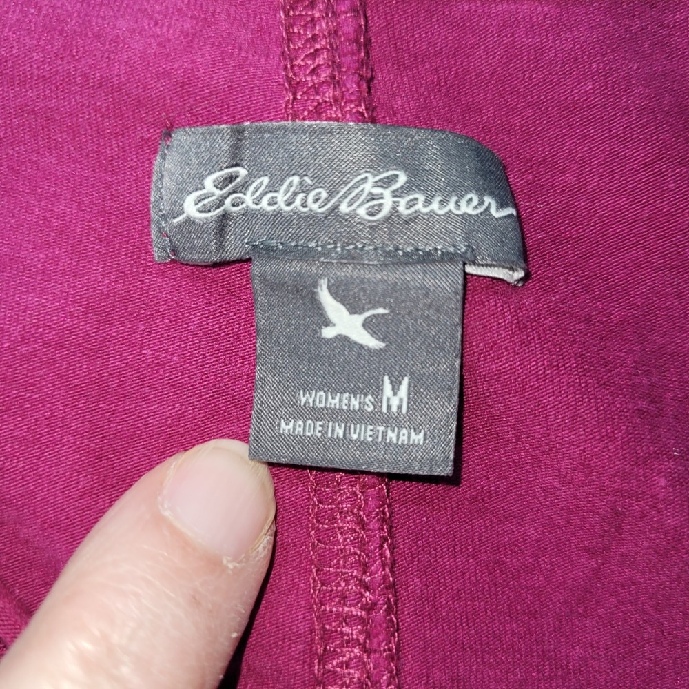 Eddie Bauer Dress Womens M Purple V Neck Twist Front Sleeveless Midi‎ Active - Picture 3 of 8